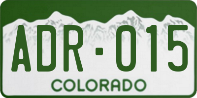 CO license plate ADR015