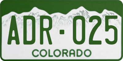 CO license plate ADR025