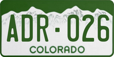 CO license plate ADR026