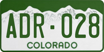 CO license plate ADR028
