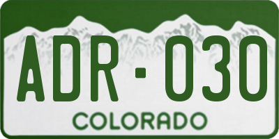 CO license plate ADR030