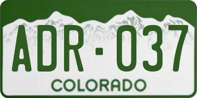 CO license plate ADR037
