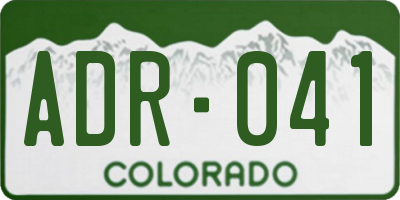 CO license plate ADR041