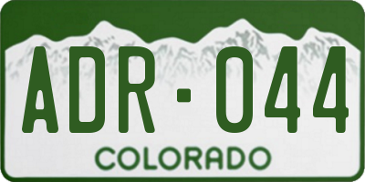 CO license plate ADR044