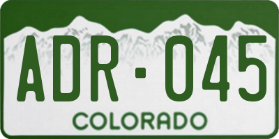 CO license plate ADR045