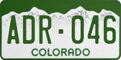 CO license plate ADR046
