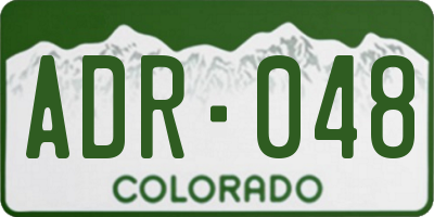 CO license plate ADR048