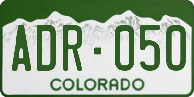 CO license plate ADR050