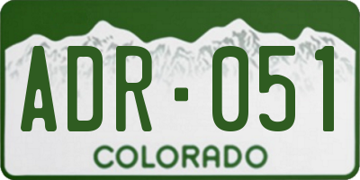 CO license plate ADR051