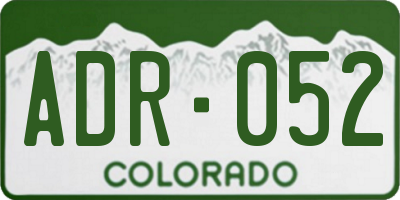 CO license plate ADR052