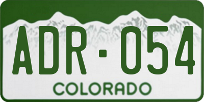 CO license plate ADR054
