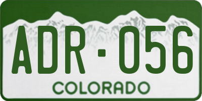 CO license plate ADR056