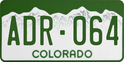 CO license plate ADR064