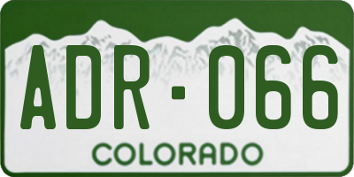 CO license plate ADR066