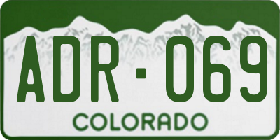 CO license plate ADR069
