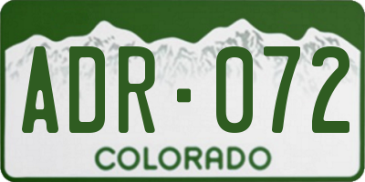 CO license plate ADR072