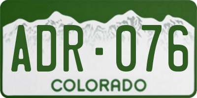 CO license plate ADR076