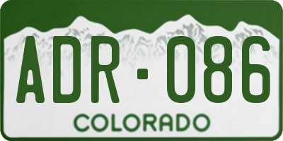 CO license plate ADR086