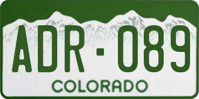 CO license plate ADR089