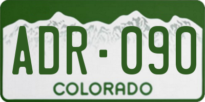 CO license plate ADR090
