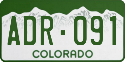 CO license plate ADR091