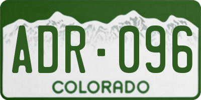CO license plate ADR096