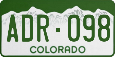 CO license plate ADR098