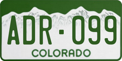 CO license plate ADR099
