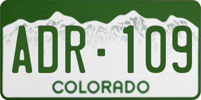 CO license plate ADR109