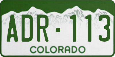 CO license plate ADR113