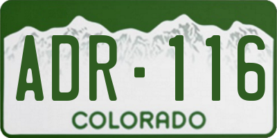CO license plate ADR116