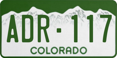 CO license plate ADR117