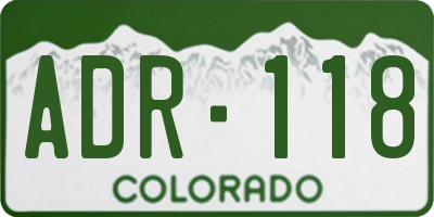 CO license plate ADR118