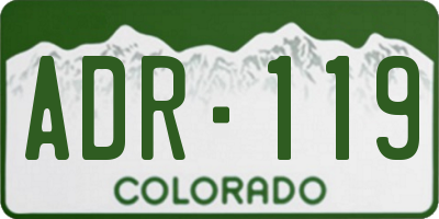 CO license plate ADR119