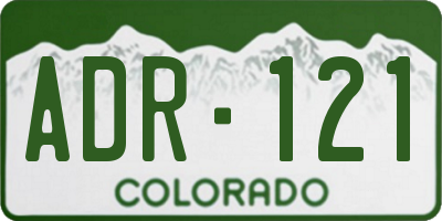 CO license plate ADR121