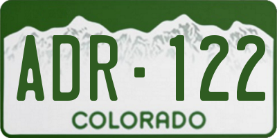 CO license plate ADR122