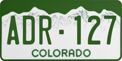 CO license plate ADR127