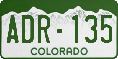 CO license plate ADR135