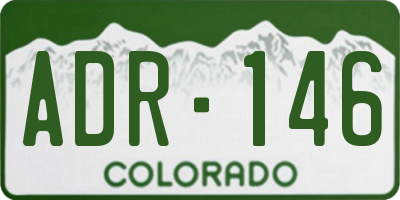 CO license plate ADR146