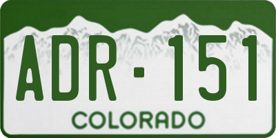CO license plate ADR151