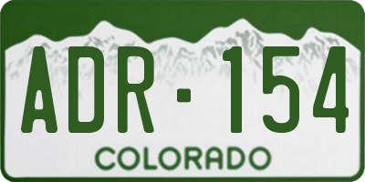 CO license plate ADR154