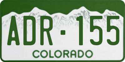 CO license plate ADR155