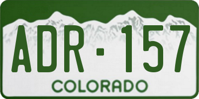 CO license plate ADR157