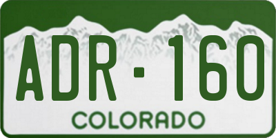 CO license plate ADR160