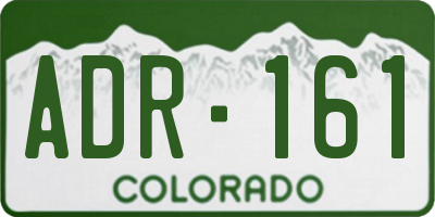 CO license plate ADR161