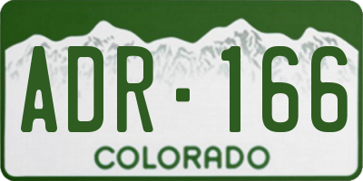 CO license plate ADR166