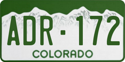 CO license plate ADR172