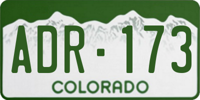 CO license plate ADR173