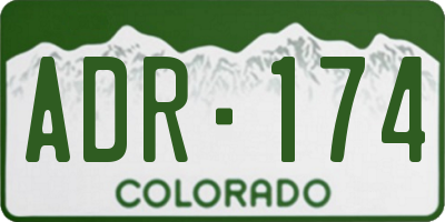 CO license plate ADR174