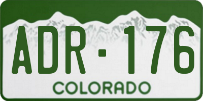 CO license plate ADR176